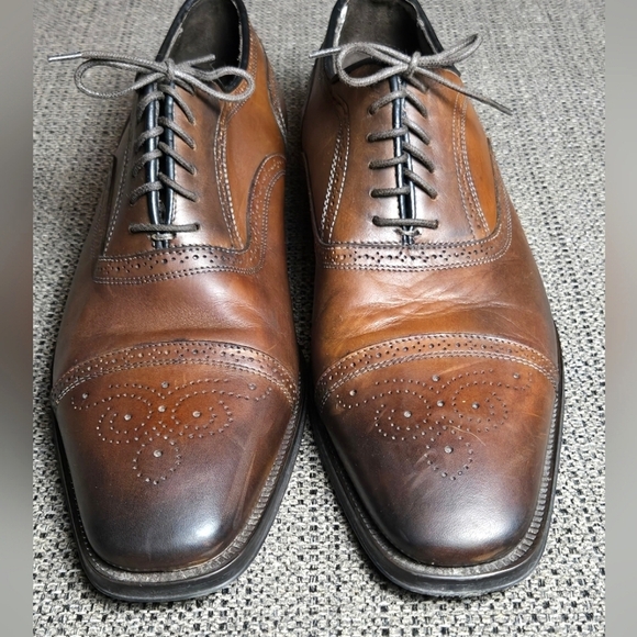 Men's To Boot Adam Derrick 2848 Leather Wingtip Cap Toe Oxford Dress Shoes, Sz 9 - Picture 4 of 8